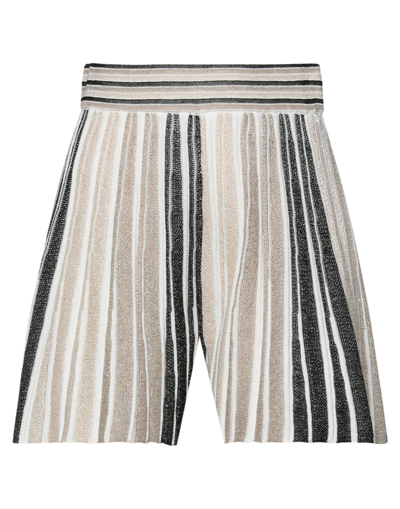 Jijil Woman Shorts & Bermuda Shorts Beige Size 8 Acrylic, Cotton, Viscose, Metallic Polyester, Polye