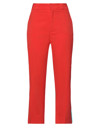 Merci .., Woman Pants Red Size 2 Cotton, Elastane