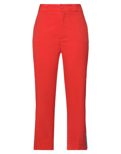 Merci .., Woman Pants Red Size 2 Cotton, Elastane