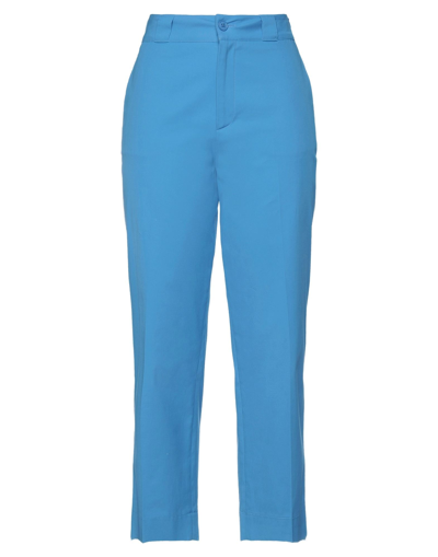 Merci .., Woman Pants Azure Size 8 Cotton, Elastane In Blue