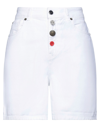 Semicouture Decorative-button High-waisted Shorts In White