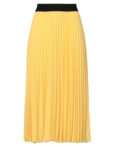 Shirtaporter Midi Skirts In Yellow
