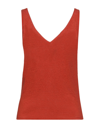 Majestic Tank Tops In Red