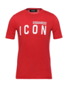 Dsquared2 Man T-shirt Coral Size L Cotton In Red
