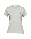 Polo Ralph Lauren Crew Neck Heathered Logo Cotton T-shirt In Gray