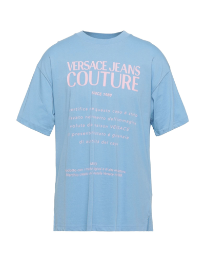 Versace Jeans Couture T-shirts In Sky Blue