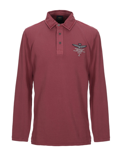 Aeronautica Militare Polo Shirts In Brick Red