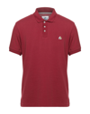Moose Knuckles Polo Shirts In Brick Red