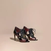 BURBERRY Buckle Detail Leather and Snakeskin Cut-out Ankle Boots,40460161
