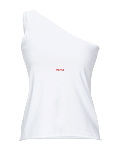 Merci .., Woman Top White Size L Cotton