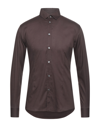 Grey Daniele Alessandrini Shirts In Dark Brown