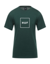 Huf T-shirts In Green