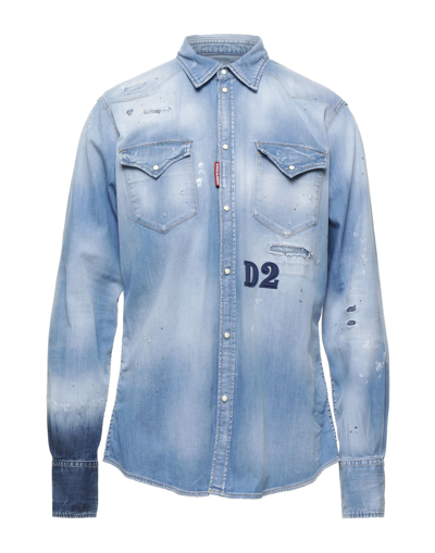 Dsquared2 Denim Shirts In Blue