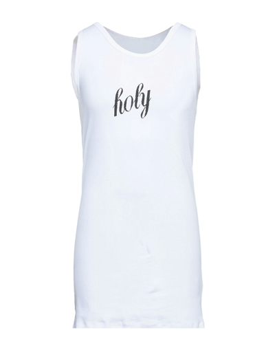 Ann Demeulemeester Holy Print Seva Cotton Jersey Tank Top In Off White