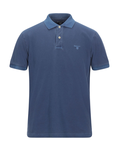 Gant Sunfaded Piqu Polo Shirt In Blue
