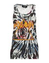 Dsquared2 Logo Tie Dyed Cotton Jersey Tank Top In Blue