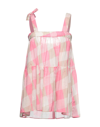 Semicouture Check-print Tunic Top In Pink