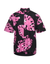 Msgm Botanical-print Short-sleeve Shirt In Pink