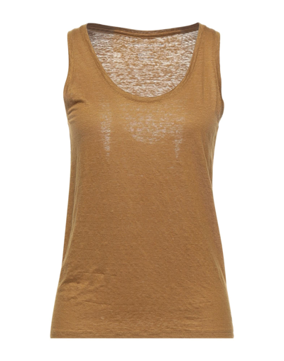 Majestic Tank Tops In Camel