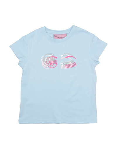 Chiara Ferragni Babies' T-shirts In Sky Blue