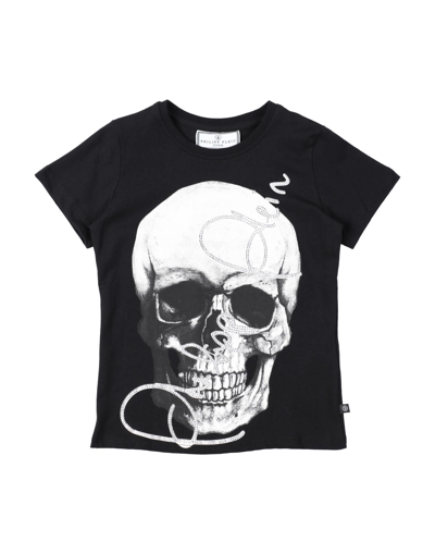 Philipp Plein Kids' T-shirts In Black