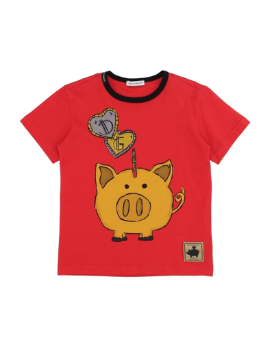 Dolce & Gabbana Kids' T-shirts In Red