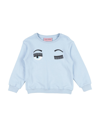 Chiara Ferragni Babies'  Toddler Girl Sweatshirt Sky Blue Size 5 Cotton