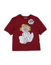 DOLCE & GABBANA DOLCE & GABBANA TODDLER GIRL T-SHIRT BURGUNDY SIZE 7 COTTON, POLYESTER, VISCOSE, METALLIC POLYESTER,12587163NQ 2