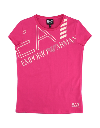 Ea7 Kids' T-shirts In Fuchsia