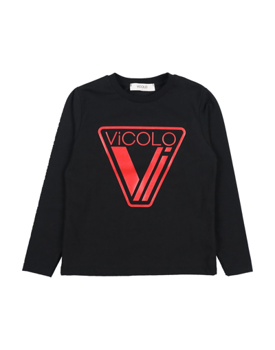 Vicolo Kids' T-shirts In Black