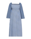 Baum Und Pferdgarten Woman Midi Dress Azure Size 8 Cotton, Elastane In Blue