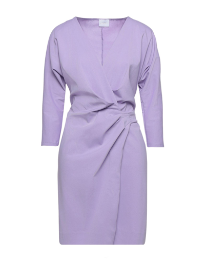 Merci .., Woman Mini Dress Lilac Size 4 Cotton, Nylon, Elastane In Purple