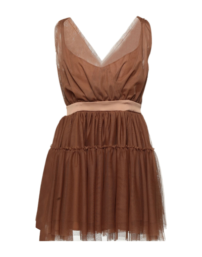 Vicolo Short Dresses In Brown