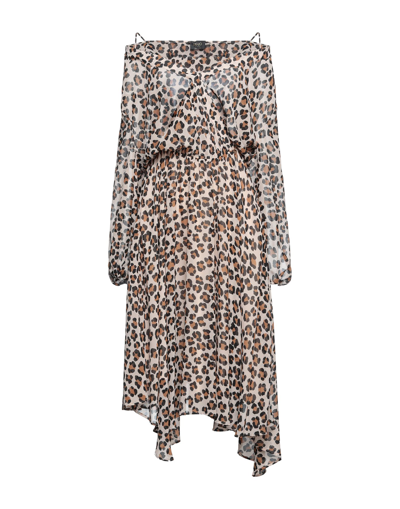 Liu •jo Midi Dresses In Beige