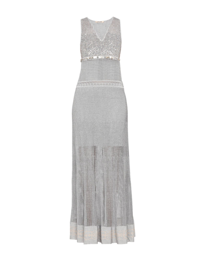 Roberto Cavalli Long Dresses In Silver