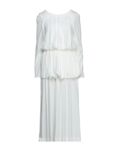 Alberta Ferretti Midi Dresses In White