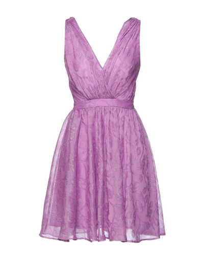 Pinko Short Dresses In Purple