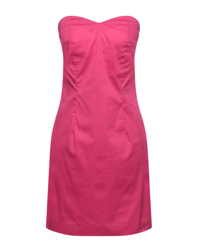Merci .., Woman Mini Dress Fuchsia Size 6 Cotton, Nylon, Elastane In Pink