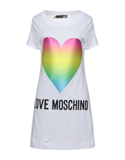 Love Moschino Woman Short Dress White Size 12 Cotton