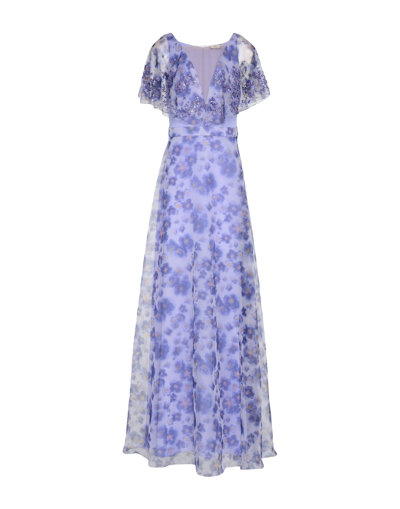 Elisabetta Franchi Long Dresses In Purple