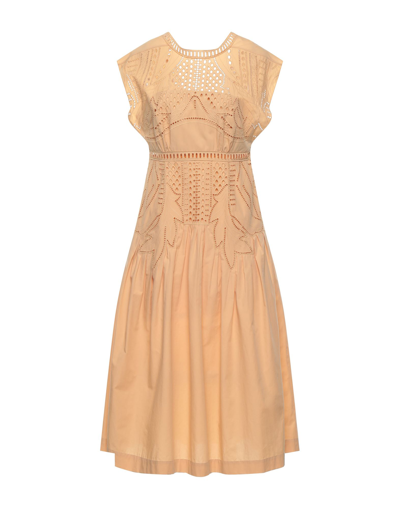 Alberta Ferretti Midi Dresses In Orange