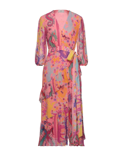 Etro Midi Dresses In Salmon Pink