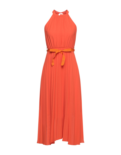Vanessa Scott Midi Dresses In Orange