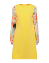 Satìne Short Dresses In Yellow
