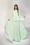 ISABEL SANCHIS FUBINE GOWN WITH CAPE,IS22SG80-16