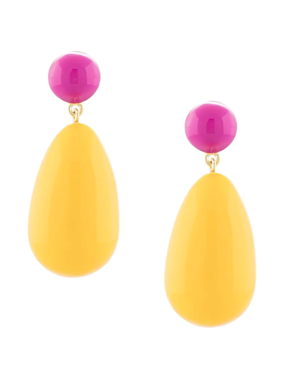 Eshvi Two-tone Tear Drop Earrings In Gelb