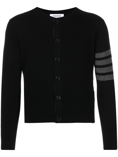 Thom Browne 4-bar Stripe Button-up Cardigan In Black