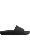 Giuseppe Zanotti Brett Signature-print Slides In Schwarz