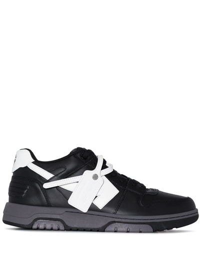 Off-white Out Of Office Low Leather Sneakers In Black