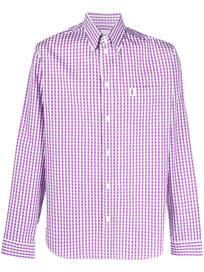Mackintosh Bloomsbury Gingham-check Button-down Shirt In Violett